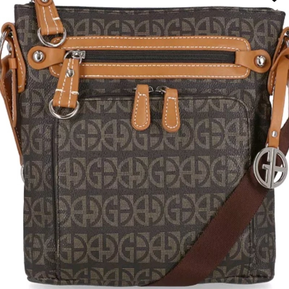 Giani Bernini crossbody bag fall colors brown tan like new